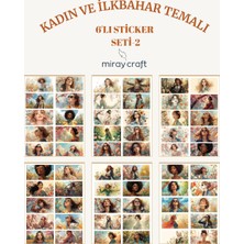 Miray Craft 6 Sayfa Kadın ve Ilkbahar Temalı Sticker Seti (12*17 Cm)