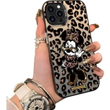 Ucuc iPhone 16 Pro Max Uyumlu Sert Akrilik Arka Silikon Kenar Lens Koruma Mickey Mouse Kılıf