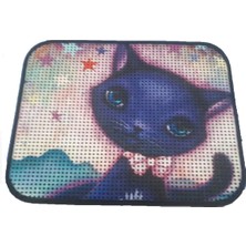 Feyza Design Elekli Desenli Kedi Tuvalet Önü Paspası 60X45 cm Mavi