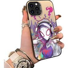 Ucuc iPhone 16 Pro Uyumlu Silikon Kenar Sert Arka Anti Düşme Spiderman Kılıfı