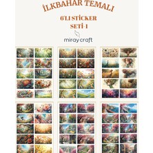 Miray Craft 6 Sayfa Ilkbahar Temalı Sticker Seti (12*17 Cm)/scrapbook, Bullet Journal, Planlayıcı Için