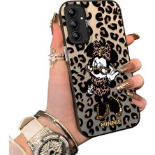 Ucuc Samsung Galaxy A14 Uyumlu Sert Akrilik Arka Silikon Kenar Lens Koruma Mickey Mouse Kılıf