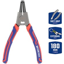 Workpro WP231151 180MM Cr-V Eğri Uçlu Yaylı Profesyonel Dış Segman Pensesi