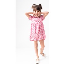 Buufuu Kız Çocuk Yazlık Kısa Kol Baskılı Elbise