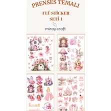 Miray Craft 4 Sayfa Prenses Temalı Sticker Seti (12*17 Cm)