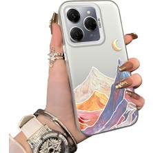 Ucuc Tecno Spark 20 Pro Uyumlu Sert Akrilik Arka Silikon Kenar Lens Koruma Ince Desen Kılıf