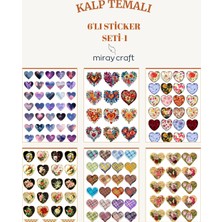 Miray Craft 6 Sayfa Kalp Temalı Sticker Seti (12*17 Cm)/scrapbook, Bullet Journal, Planlayıcı Için