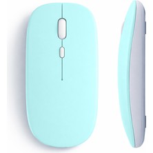 Sneezy Tablet ve Telefon Için Bluetooth Mouse Ios Android Uyumlu Şarjlı Batarya USB Dongle ve Kablo Dahil Turkuaz