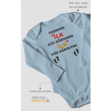 Morivo Kids Dedemin Ilk Göz Ağrısıyım Baskılı Bebek Zıbını – Çıtçıtlı Body | %100 Pamuk Uzun Kol