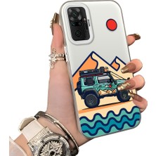 Ucuc Redmi Note 10 Pro Uyumlu Sert Akrilik Arka Silikon Kenar Lens Koruma Off-Road Deseni Kılıf