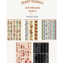 Miray Craft 5 Sayfa Şerit Temalı Sticker Seti (12*17 Cm)/scrapbook, Bullet Journal, Planlayıcı Için