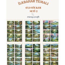 Miray Craft 6 Sayfa Ilkbahar Temalı Sticker Seti (12*17 Cm)/scrapbook, Bullet Journal, Planlayıcı Için