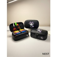 Nest Life Kuromi Baskılı Siyah Kalemlik, Kalem Kutusu Okul ve Kırtasiye