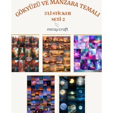 Miray Craft 5 Sayfa Gökyüzü ve Manzara Temalı Sticker Seti (12*17 cm )