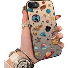 Ucuc iPhone 7/8/se 2020 2022 Uyumlu Sert Akrilik Arka Silikon Kenar Lens Koruma Dış Mekan Deseni Kılıfı