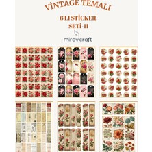 Miray Craft 6 Sayfa Vintage Temalı Sticker Seti (12*17 Cm)/scrapbook, Bullet Journal, Planlayıcı Için
