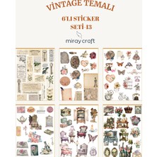 Miray Craft 6 Sayfa Vintage Temalı Sticker Seti (12*17 Cm)/scrapbook, Bullet Journal, Planlayıcı Için
