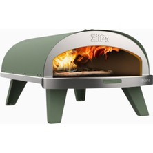 Ziipa Piana Gazlı Pizza Fırını Döner Taşlı,yeşil