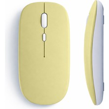 Sneezy Tablet ve Telefon İçin Bluetooth Mouse iOS Android Uyumlu Şarjlı Batarya USB Dongle ve Kablo Dahil - Sarı