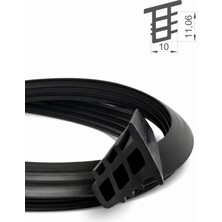 MAKPLASTİK FİTİL PROFİL A 046 Cam Fitili 8 mm Boşluk İÇIN10 Metre Siyah