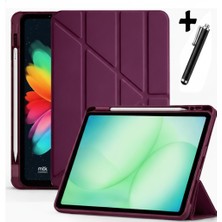 M.TK Moveteck Samsung Galaxy Tab A9 Plus 11 Inç Kılıf Kalem Bölmeli Katlanabilir Standlı Katlanabilir Yumuşak Silikon Kapak SM-X210