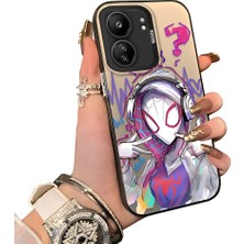 Ucuc Redmi 13C Uyumlu Silikon Kenar Sert Arka Anti Düşme Spiderman Kılıfı