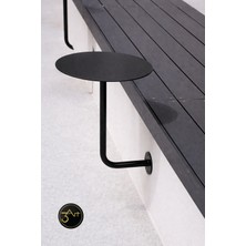 3art Metal Dekorasyon Duvara Monte Balkon Masası – Modern Yuvarlak Kafe Masası, Dış Mekan Duvar Tipi Masa