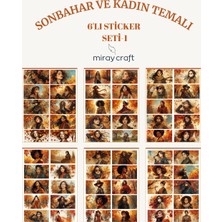 Miray Craft 6 Sayfa Kadın ve Sonbahar Temalı Sticker Seti (12*17 Cm)
