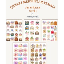 Miray Craft 6 Sayfa Çiçekli Mektuplar Temalı Sticker Seti (12*17 Cm)/scrapbook, Bullet Journal, Planlayıcı Için