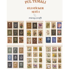 Miray Craft 6 Sayfa Pul Temalı Sticker Seti (12*17 Cm)/scrapbook, Bullet Journal, Planlayıcı Için