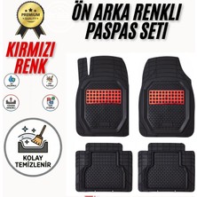 PINUKS Renault Kangoo 2009  Model Uyumlu Siyah- Kırmızı Renk  Premium Oto Paspas Seti