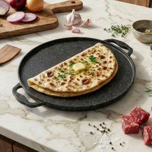 Acar Diamante Döküm Çift Taraflı Izgara - Gözleme Tavası - 34 cm