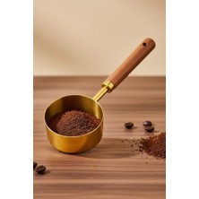 Atbyhome Ahşap Saplı Metal Ölçü Kaşığı 80 ml – Kahve, Baharat ve Mutfak Ölçüm Kaşığı