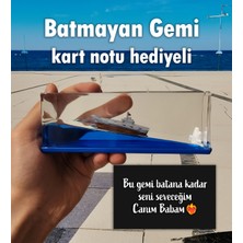 PremiumPort Babaya Özel Notlu Batmayan Gemi Figür, Babalar Günü Için Şık Hediye