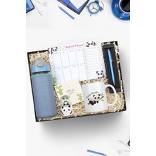 PremiumPort Renkli Kupa, Haftalık Planner, Touch Pen, Panda Kar Küresi ve Matara Seti