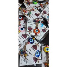 PremiumPort Renkli Nazar Boncuklu Anahtarlık 18 Adet, Sallantılı Ipler ve Renkli Boncukler