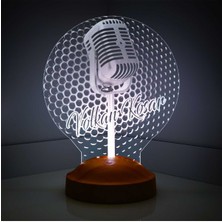PremiumPort Nostaljik Mikrofon LED Işıklı Ses Sanatçısına Özel Hediye