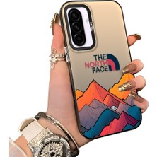 Ucuc Samsung Galaxy A56 Uyumlu Sert Akrilik Arka Silikon Kenar Lens Koruma Dağ Deseni Kılıf