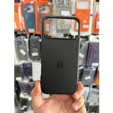 Elixem İphone 17 Pro Max Uyumlu Siyah İçi Kadife Logolu Deri Gizli Magsafe Sert Kılıf