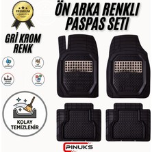 PINUKS Hyundai I20 2013  Model Uyumlu Siyah- Gri Krom Renk  Premium Oto Paspas Seti