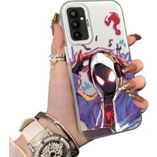 Ucuc Samsung Galaxy M13/M23 Uyumlu Silikon Kenar Sert Arka Anti Düşme Spiderman Kılıfı
