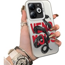 Ucuc Tecno Spark 20C Uyumlu Silikon Kenar Sert Arka Anti Düşme Kılıfı Mamba Yılanı