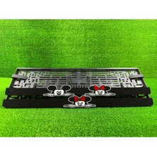 Pi Dekorasyon Mickey - Minnie Mouse 3D Kabrtmalı Pleksi Araba Plakalığı 1 Takım