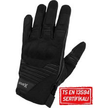 Xspeed Comfy En/ Tse 13594 Sertifikalı Yazlık Korumalı Motosiklet Eldiveni Siyah