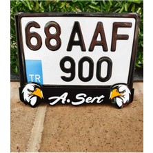 Pi Dekorasyon Motor Plakalık Kartal Başı Model Takmatik Pleksi Lazer Kesim ( 1 Adet )