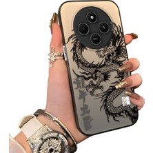 Ucuc Redmi A4 Uyumlu Silikon Kenar Sert Arka Anti Düşme Kılıfı Ejderha Desenli