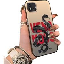 Ucuc Realme C20/C20A Uyumlu Silikon Kenar Sert Arka Anti Düşme Kılıfı Mamba Yılanı