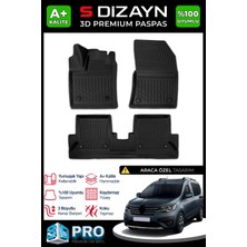 S-Dizayn Renault Express Camlıvan 3D Pro Havuzlu Paspas 2021 Üzeri A+ Kalite