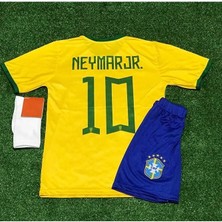 Brezilya 2023/24 Yeni Sezon Neymar Jr Çocuk Forması Şort Çorap 3'lü Set