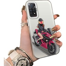 Ucuc Redmi Note 12 Pro 4g Uyumlu Silikon Kenar Sert Arka Anti Düşme Kılıfı Motorsiklet Kızı